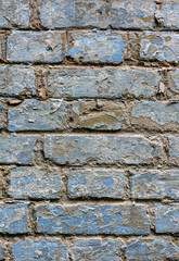 Old, weathered brickwork with crumbling plaster. Background. Vintage.