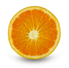 Citrus clementine orange slice isolated on white background with clipping path
