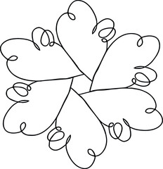 Cute single drawn floral element.  Doodle vector illustration for wedding designs, greeting cards and logos.