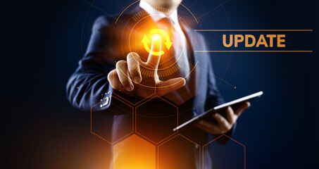 Update software application and hardware upgrade technology concept.