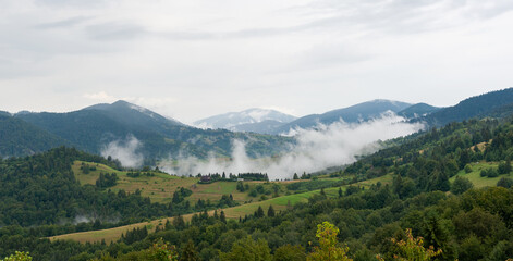 Fog in morning on the mountains.