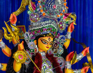 View of an Idol of Goddess Durga, Symbol Of Strength and Intensity as per Hinduism. 