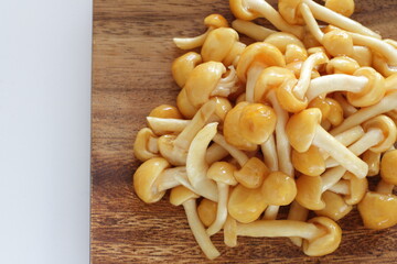 Japanese food, boiled Nameko mushroom for healthy vegetarian food
