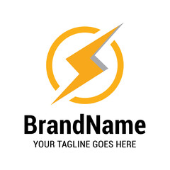 lightning thunder bolt flash logo icon vector template.