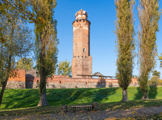 The tower of the Teutonic castle in Brodnica, Poland - 387957390