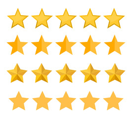 Set of different five stars rating vector icon
