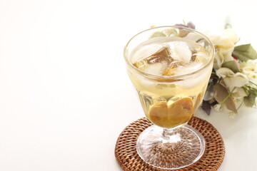 Japanese Saki, Iced Umeshu plum wine
