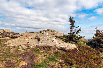 Cervena hora hill above Vresova studanka in Jeseniky mountains in Czech republic