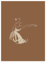 Beautiful Brown Ballet Drawing Design