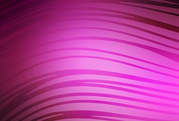 Light Pink vector background with curved lines.