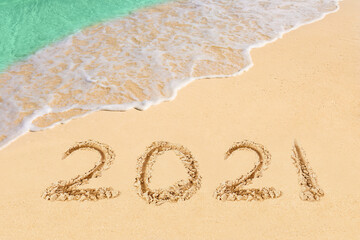 Numbers 2021 on beach