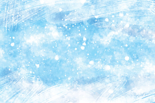 abstract watercolor snowfall or cracked ice background for chrismas and winter