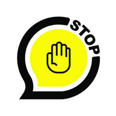 hand holding stop sign
