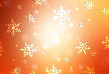 Light Red, Yellow vector background in Xmas style.
