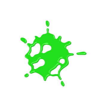Vector goo dripping splodges of slime. Green dirt splat, drop and blob.