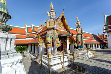 Wat Phra Kaew and Grand Palace in sunny day, Bangkok, Thailand