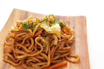 Japanese style sausage and vegetable fried noodles