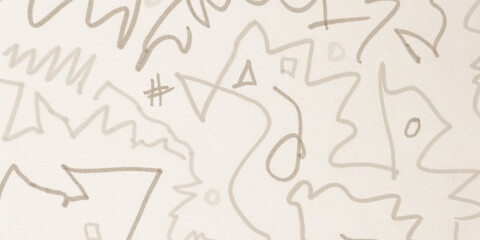 Abstract Mark Scribble. Cream Scratch Drawn. 