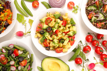 bowl of vegetable salad- top view