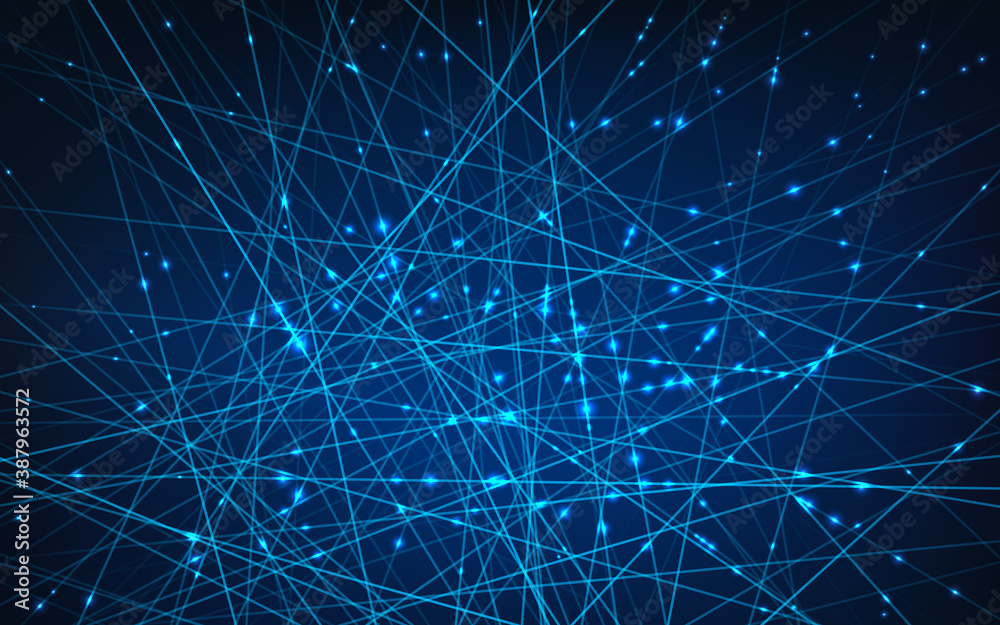 Poster neural networks. artificial intelligence and deep learning concept. lines and nodes connected into c