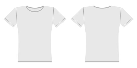 Blank white t-shirt front and back