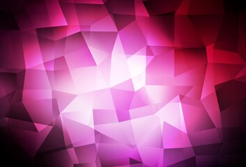 Dark Pink vector triangle mosaic background.