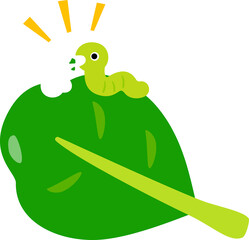 葉物野菜を食べる青虫