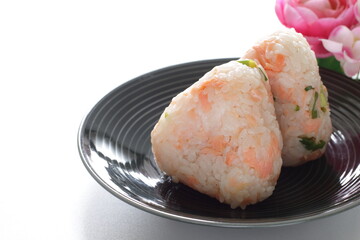 Japanese food, salmon fish and rice bowl 