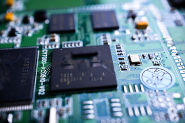 close up of electronic circuit board