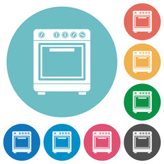 Oven flat round icons