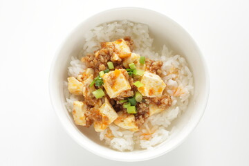 Chinese food, Mapo tofu spicy mince pork on rice