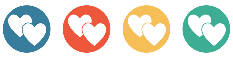 Bunter Banner mit 4 Buttons: 2 Herzen