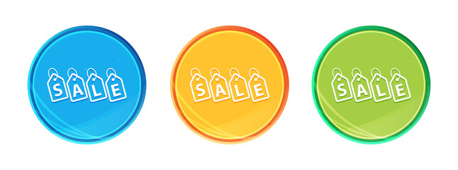 Sale tags label icon clean soft round button set illustration