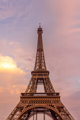 Fototapeta na wymiar Sunset in the Eiffel Tower, Paris