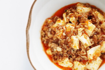 Chinese food, maps tofu in bowl for comfort food