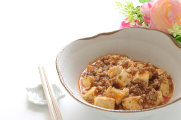 Chinese food, maps tofu in bowl for comfort food