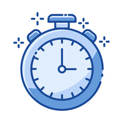 Flat Design Business Icon Clock Times Blue Tone Vector Premium EPS10