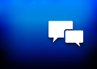 Chat bubble icon electric blue abstract design background illustration