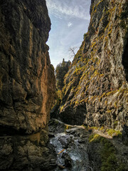 waterfall in the mountains.ehnbachklamm zirl,tirol 2020