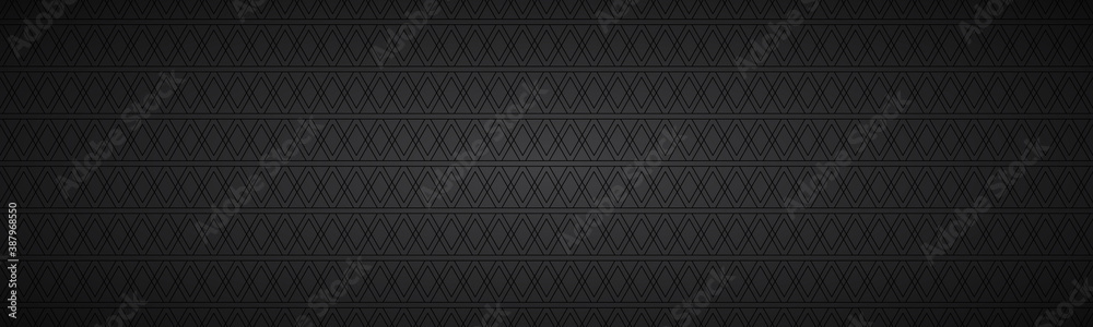 Wall mural black abstract banner with rectangles. modern vector widescreen header. simple texture illustration