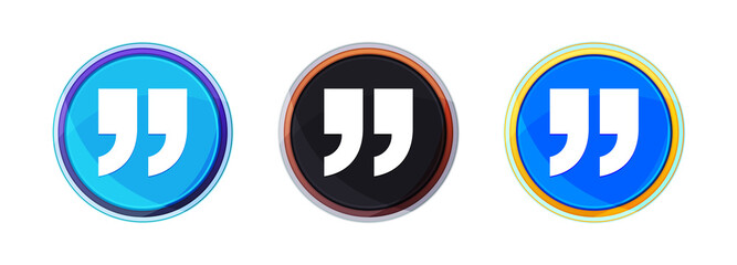 Quote icon perfect shine round button set illustration