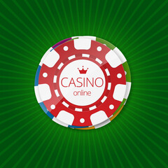 Naklejka premium Online casino banner. Online Casino Gambling Concept.