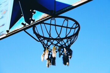 basketball hoop, street basket in Bilbao city, Spain