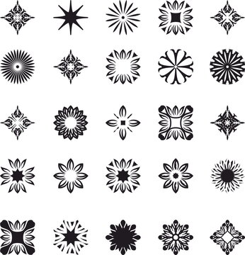 decorative element pattern mandala set