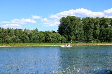 Obraz na płótnie Canvas Small pleasure boat on the rhine river