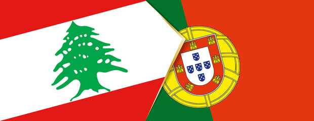 Lebanon and Portugal flags, two vector flags.