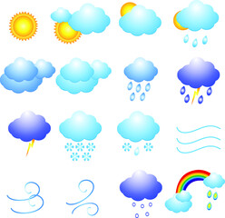 Meteorology icons set, illustration.