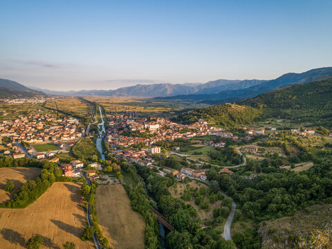 Aerial view of trees in Polla, Parco Nazionale del Cilento, Campania, Italy.