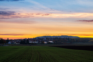 sunset over the city