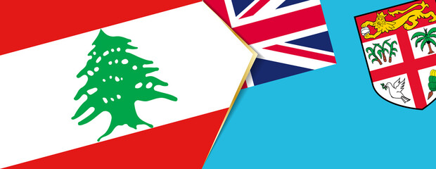 Lebanon and Fiji flags, two vector flags.